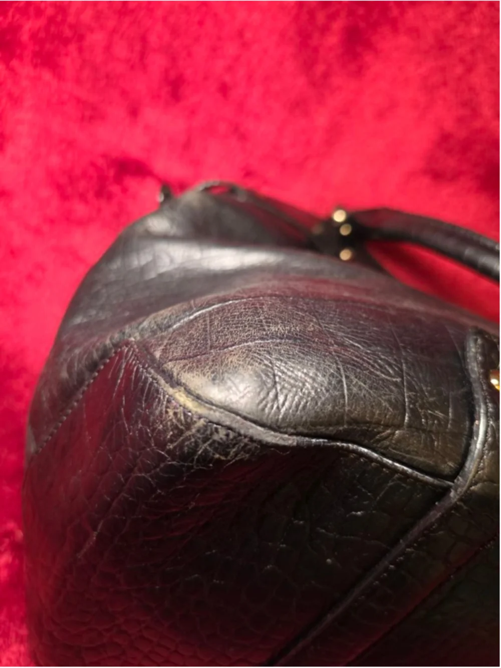 Kate Spade Black Croc Embossed Leather Large Tote Bag